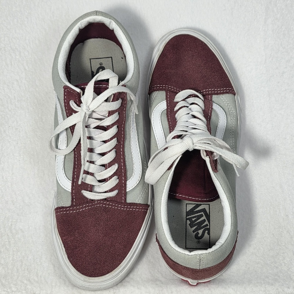 Vans Men's Size 9 Low‎ Burgundy & Gray Shoes